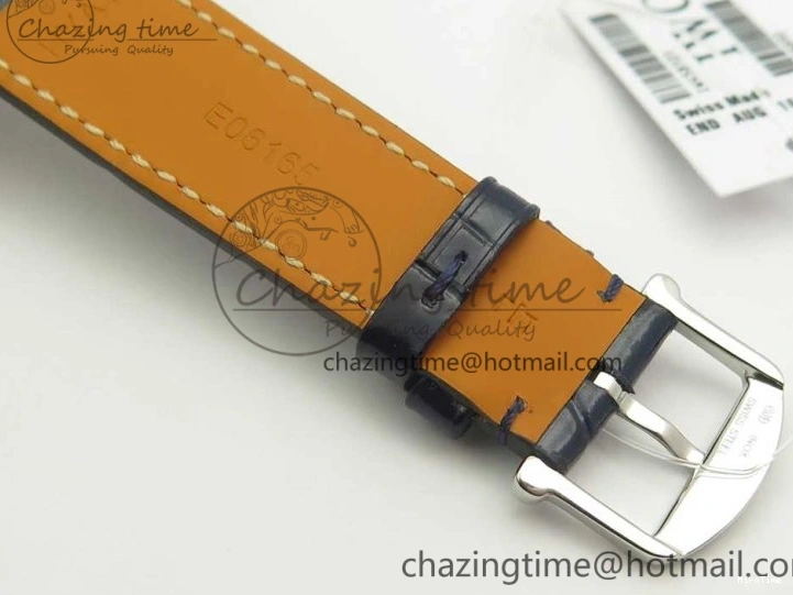 MIROTIME 0102 Portofino IW458101 SS MK 1:1 Best Edition Blue Dial On Blue Leather Strap MIYOTA MoistureWicking 7168